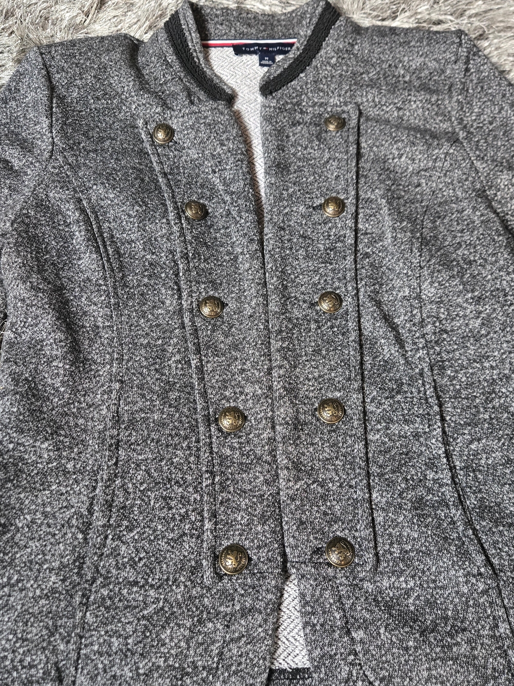 Tommy Hilfiger Gray Double-Breasted Military-Style Jacket - Picture 3 of 9